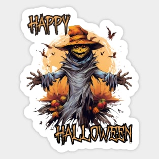 Spooky Scarecrow Happy Halloween Sticker